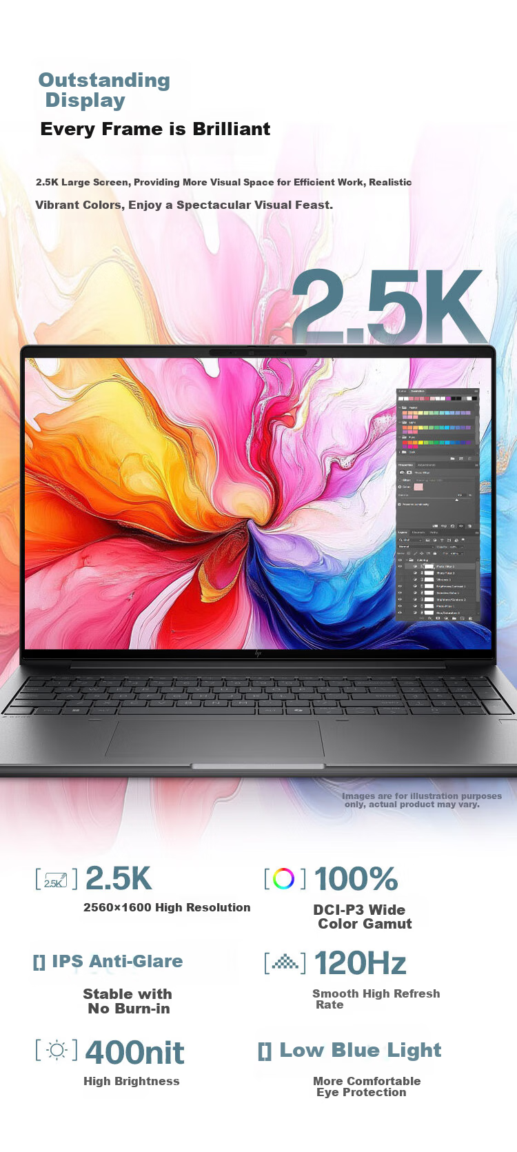 HP Zhan 99 New 16-inch Workstation-Level High-Performance AI Business Laptop Core 2nd Gen Ultra7 255H 32GB 1TB 2.5K Display 8
