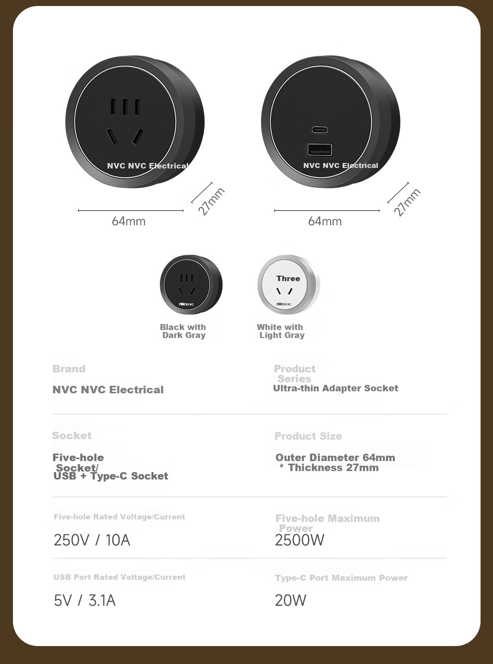 NVCleishidiangong Track Socket, Motion Sensor Light, Movable Surface-Mounted No-Drilling, 750mm+4 Five-Hole, DP12 Series Black 21