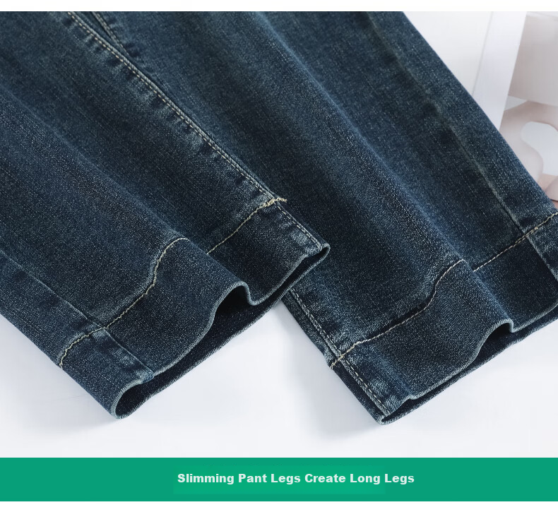 LangSha Women's Straight-Leg Jeans Spring and Autumn Thin High-Waist Slim Fit Petite Casual Wide-Leg Cigarette Pants 26