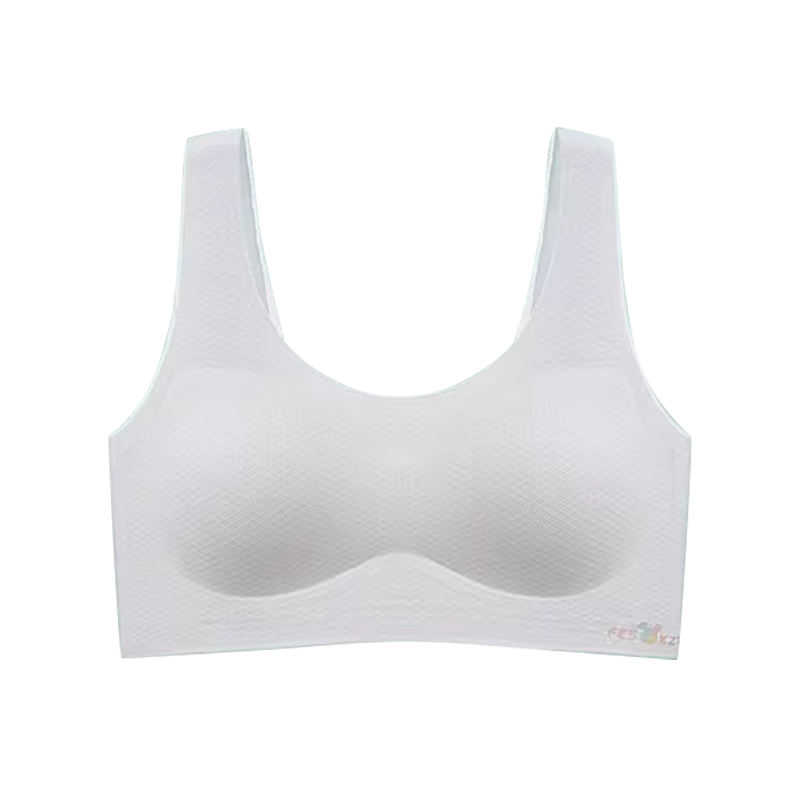 GUJIN Summer Lightweight Girls' Bra Development Period Underwear for Older Children High School Students Youth Vest White Pink XL