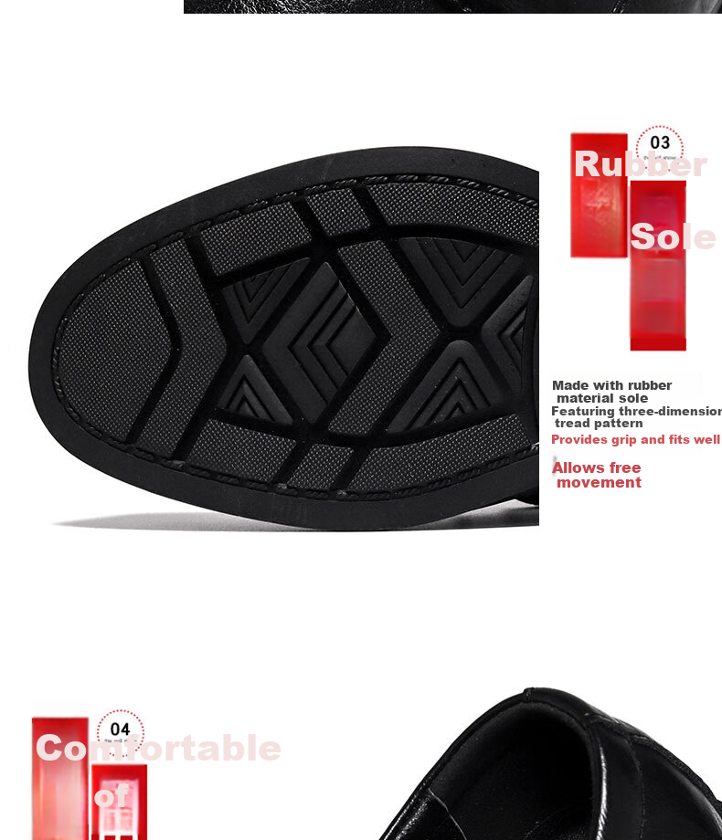 CALIFBULL Men's Leather Shoes Spring Summer Thick Sole Height Increasing Loafers Slip-On Lazy Business Casual Shoes Black Size 44 35