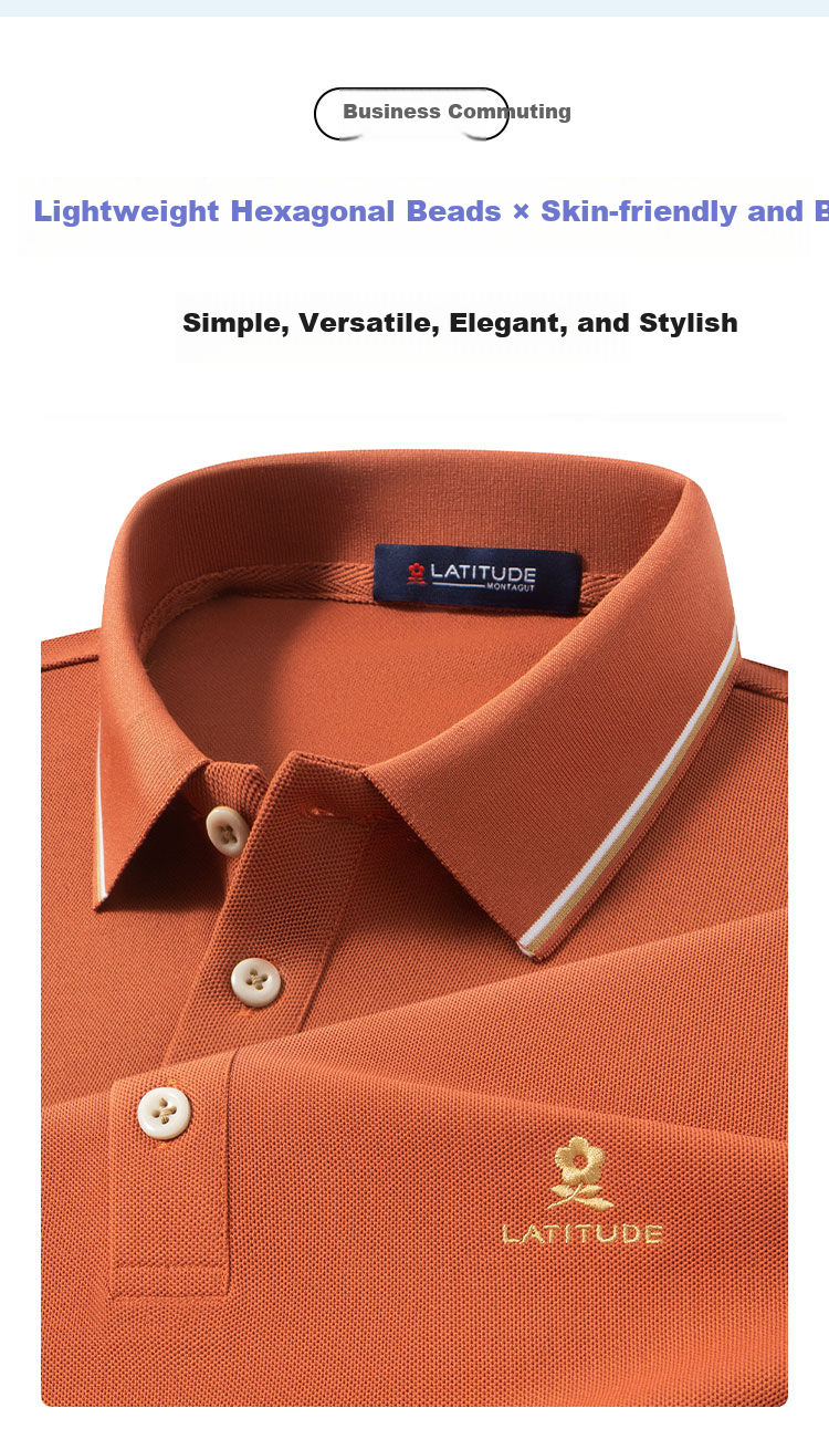 MONTAGUT Solid Color Short Sleeve Polo Shirt Men Summer Business Casual Silk Cool Breathable T-Shirt Navy Blue 2XL/54 2