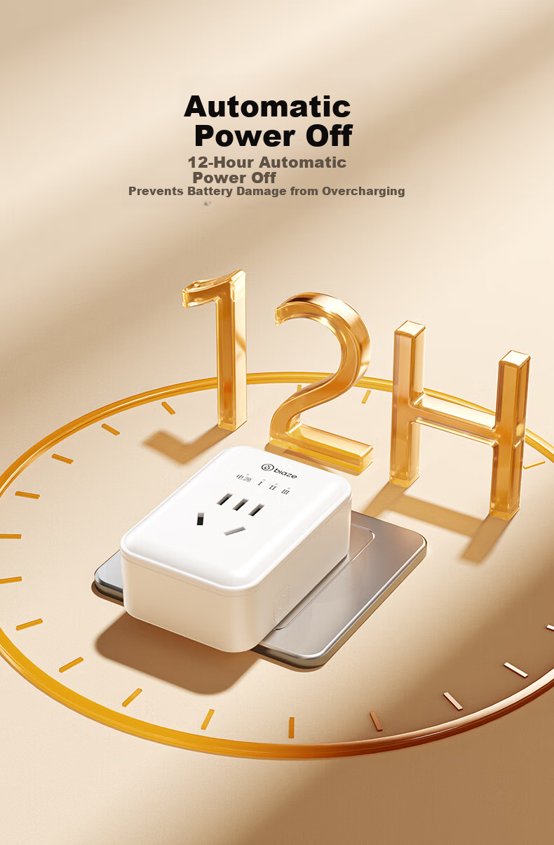 BIAZE Electric Vehicle Charger Protector Socket Automatic Power Off Overcharge Prevention Fireproof Wireless 1-Outlet National Standard 4