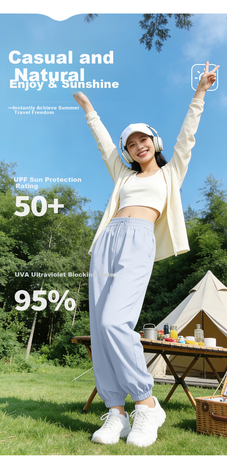 Baleno Ice Silk Cooling Sun Protection Jogger Pants for Women 2026 New Summer Thin Stretch Sports Casual Versatile Pants Female 5