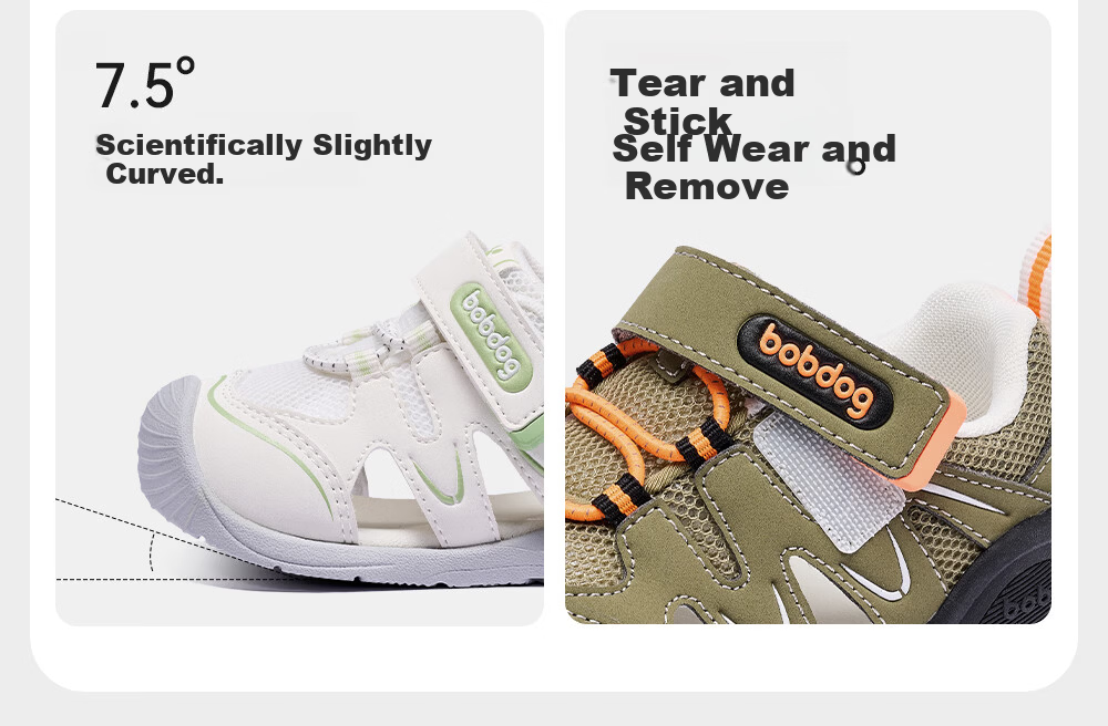 BOBDOG Toddler Baby First Walking Shoes Children's Sandals Infant Boys Girls Functional Shoes White Pink Size 25 14