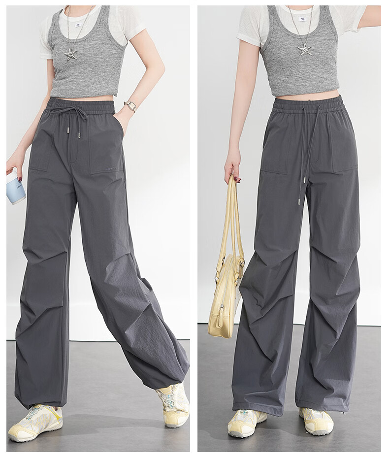 Borui Summer Lightweight Work Pants for Women 2026 New Quick-Dry Straight Casual Pants American Paratrooper Style 13