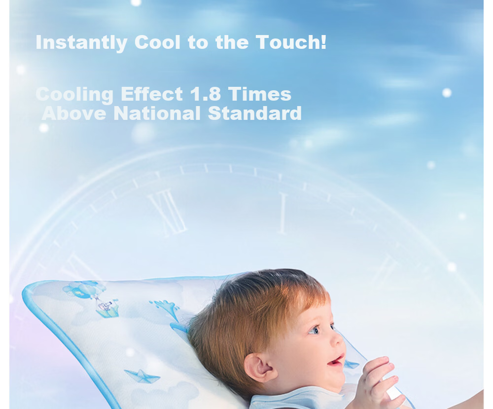 Beitaisi Children's Pillow, Summer Breathable Baby Ice Silk Cool Pillow, for Ages 3-6, Infant Kindergarten Pillow, Cloud Slice Pillow, Mushroom Farm 10