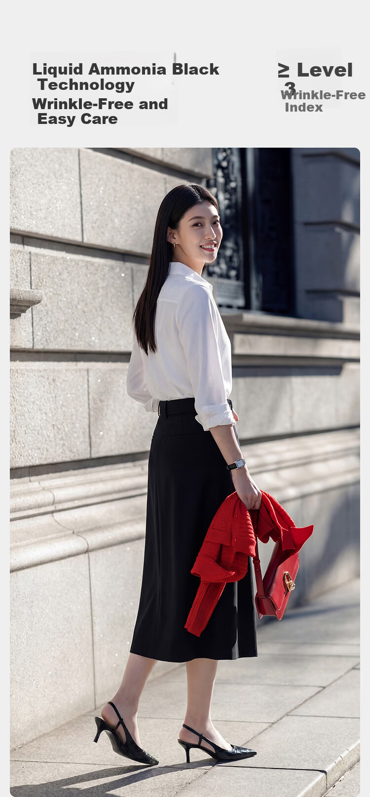 JD Jingzao 100-Count Cotton Women's White Long Sleeve Business Shirt Spring New White Long Sleeve L 8
