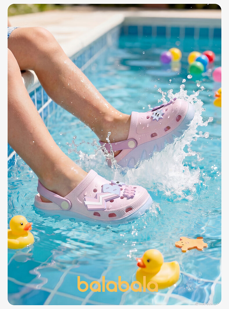 BALABALA Kids Summer EVA Clogs Boys Girls Closed-Toe Outdoor Sports Soft Sole Beach Shoes for Children 16