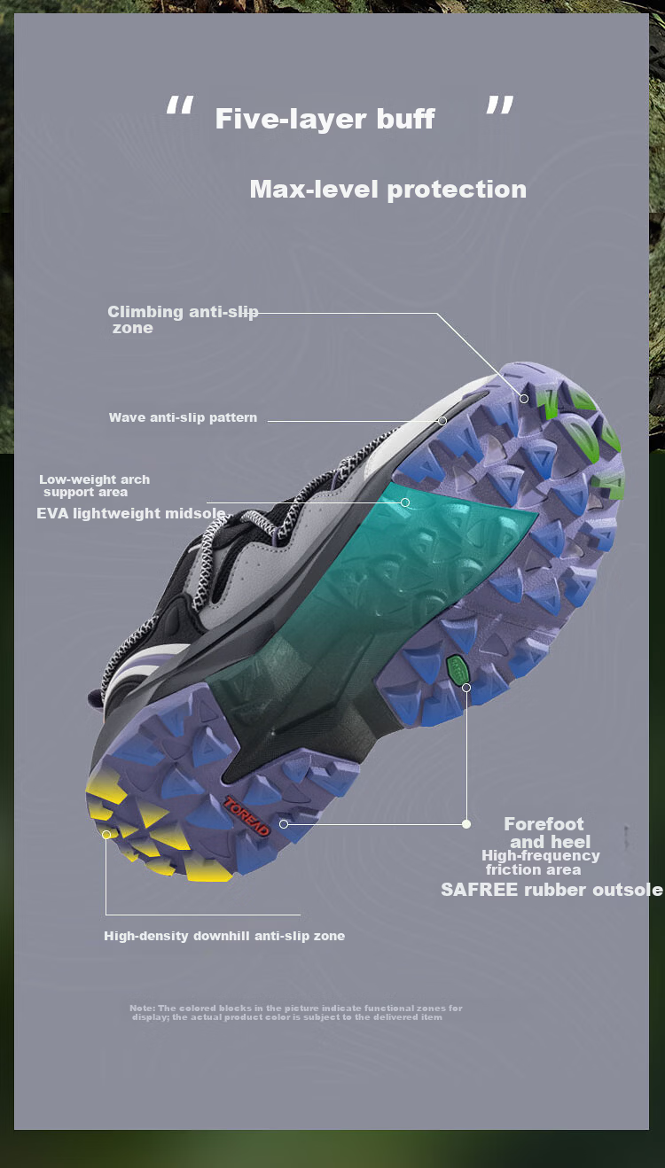TOREAD [Yuexing 2.0] Kids Sports Shoes Boys and Girls Spring Summer Outdoor Camping Hiking Shoes Army Green/Black Size 37 5