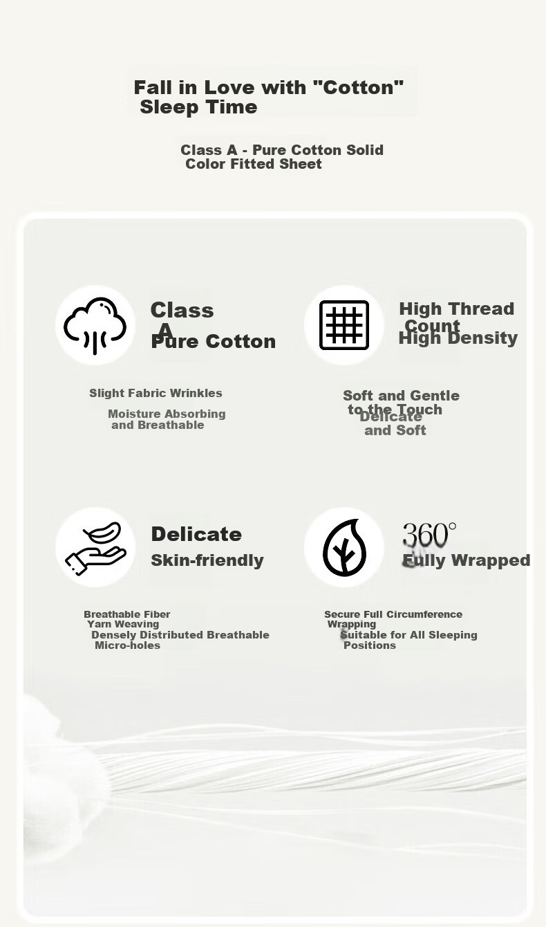 Grace A-Class 100% Cotton Washed Cotton 7A Antibacterial Breathable Fitted Sheet Mattress Protector 1.8m Bed Mando 4