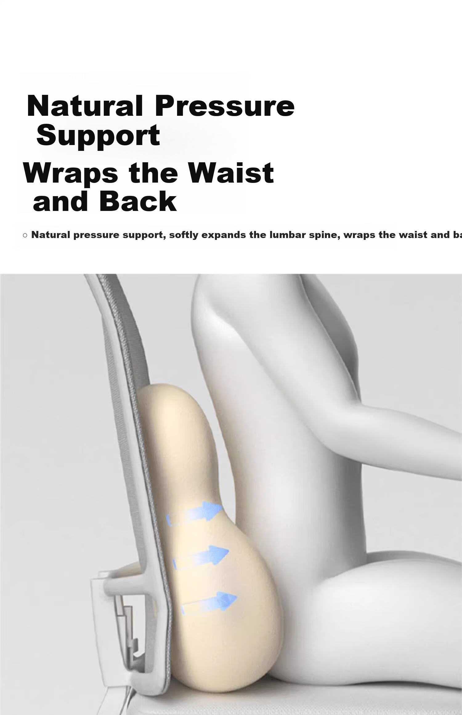 MiiOW Office Lumbar Support Cushion Seat Backrest Pillow Chair Headrest Waist Protection Cushion for Long Sitting and Nap 6