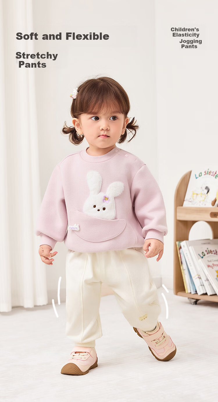 Balabala Kids Pants Boys Girls 2026 New Spring Autumn Baby Warm Casual Sports Cartoon Trendy Pants 1