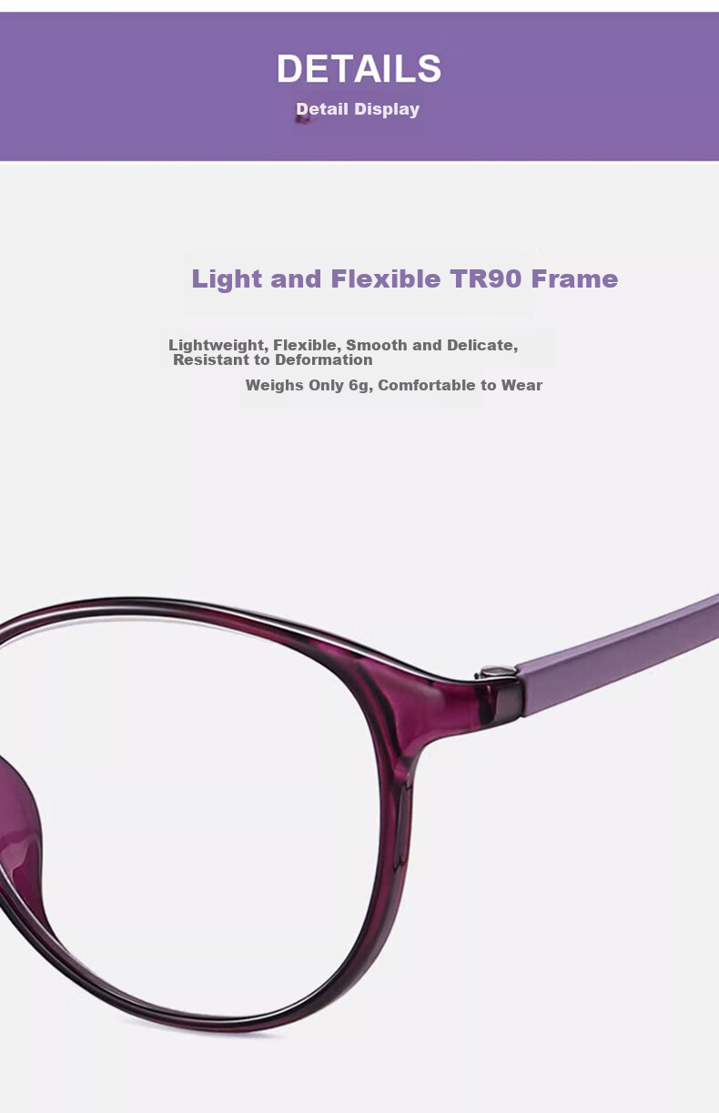 Shiyun Blue Light Blocking Reading Glasses for Women, High-Definition TR Ultra-Lightweight Elderly Presbyopia Glasses Back to School 8
