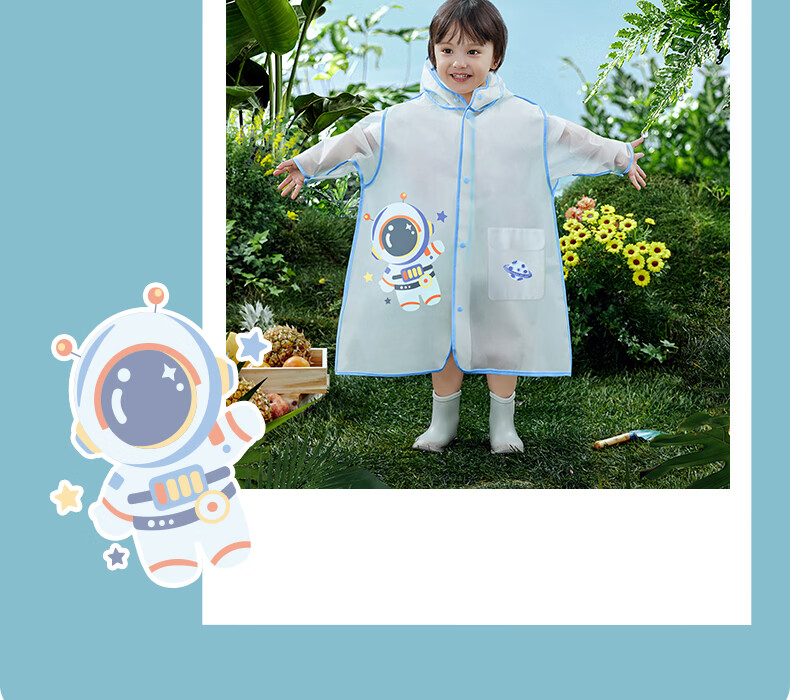 Betis Kids Raincoat Boys Girls Waterproof Rainwear Kindergarten Primary School Student Rain Poncho 22