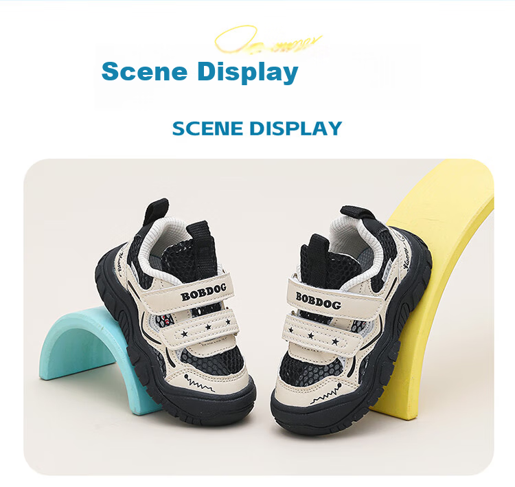 Babu Bean Kids Shoes Summer Versatile Baby Shoes Boys Breathable Toddler Walking Shoes 103352032 Off-White/Black Size 23 3