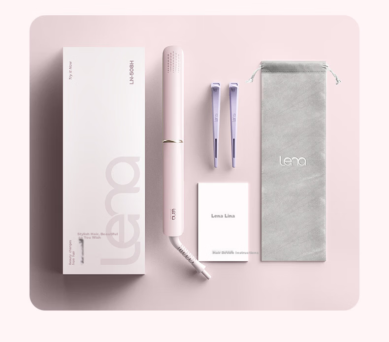 Lena Red Light Hair Straightener Flat Iron Far Infrared Hair Care High Concentration Negative Ion Straightening and Curling Iron Bangs Inward Curl Large Waves LN-508H 11