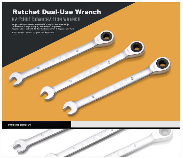 Kafwell Ratchet Dual-Use Wrench Quick Effort-Saving Ratchet Wrench Combination Wrench WR5007H 1