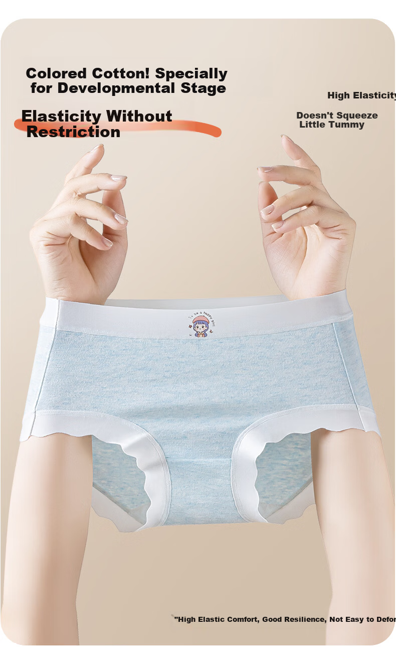 Hodo Kids Girls Cotton Briefs Triangle Shorts Soft Comfortable Mixed Colors 4-Pack Size 140 4