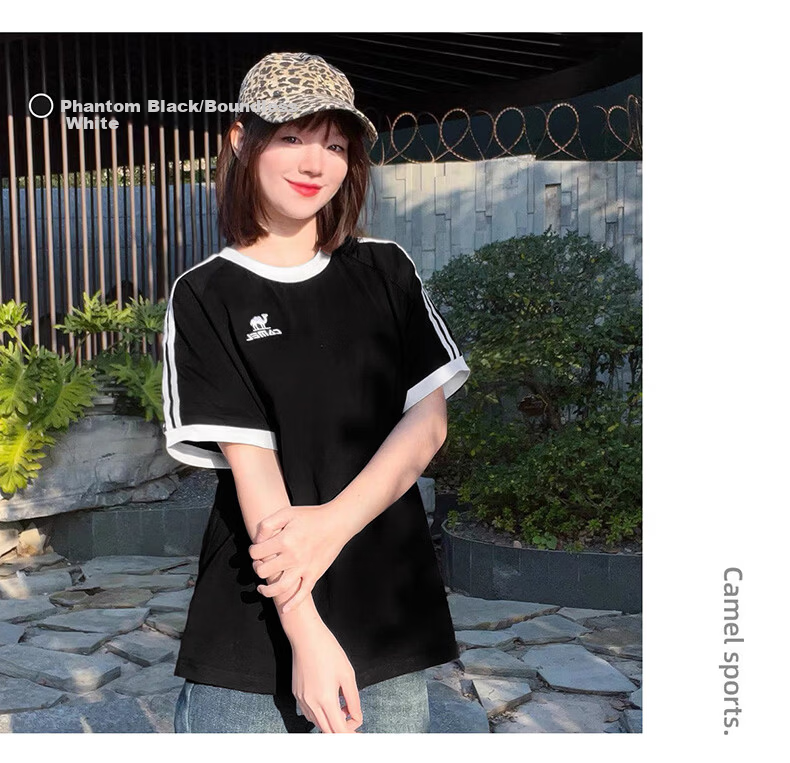 CAMEL Dilireba Style Pure Soft Cotton Oversized Unisex Short Sleeve T-Shirt C36BAXLN090A Dark Blue S 22