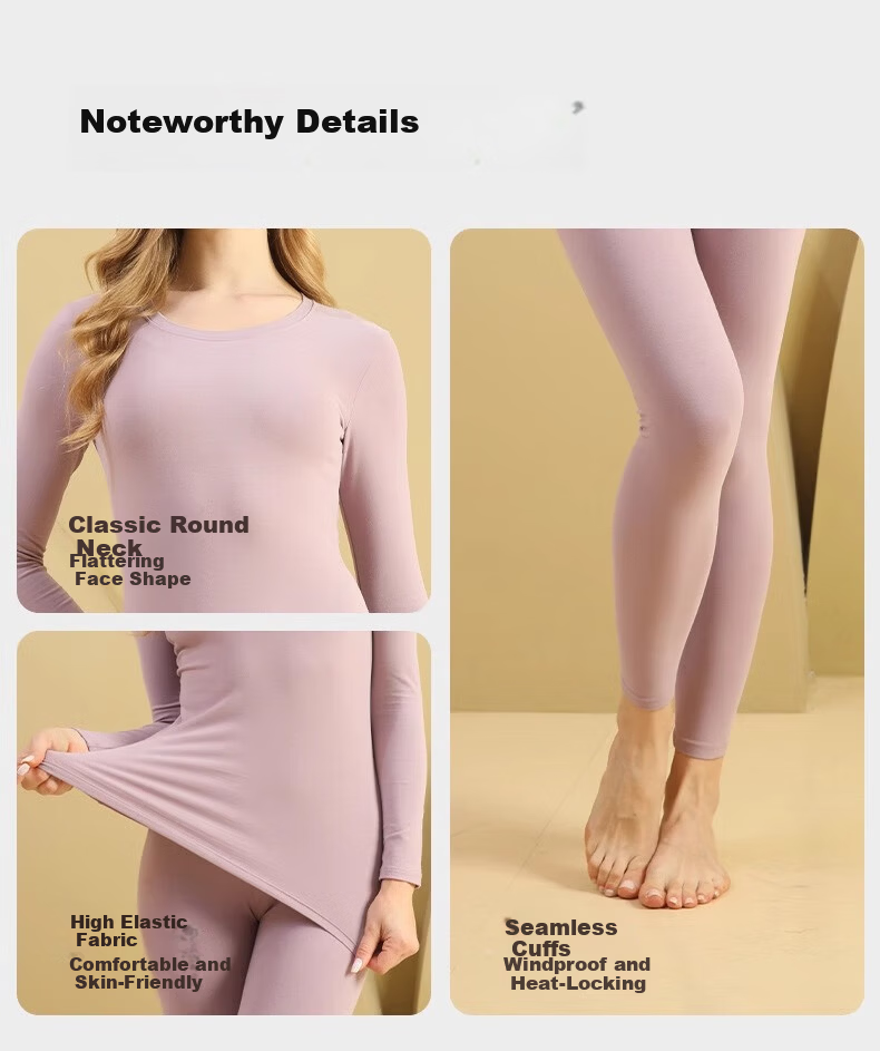 GRACEWELL Women's Pure Cotton Thermal Underwear Set Autumn Winter Cloud Feel Cotton Long Johns Light Pink XL 14
