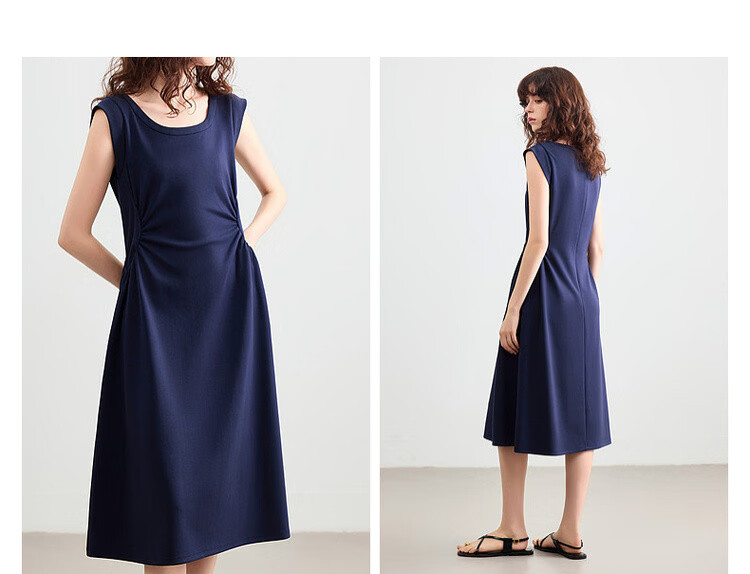 Demana [Cloud Soft Air Layer] Summer Urban Casual Sleeveless Waist Slimming Elegant Mid-Length Dress for Women 9
