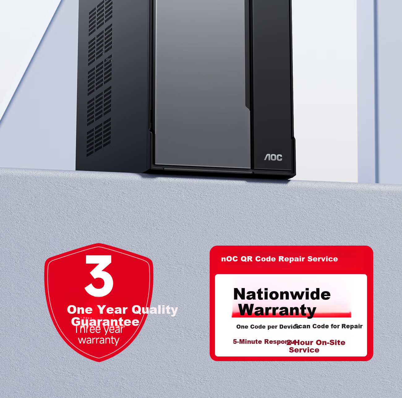 AOC Desktop Core i5 Office Business Computer Host Rongguang T260 (Core i5-10400 16GB 512GB 3-Year Onsite Service) 3