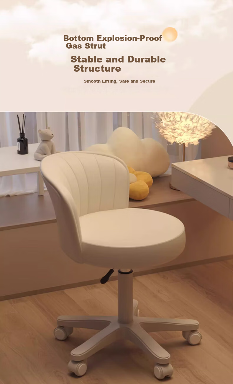 Jingcai Adjustable Bar Stool Swivel Chair Study Chair Bedroom Vanity Chair Beauty Stool Bar Stool JBY10 Beige 9