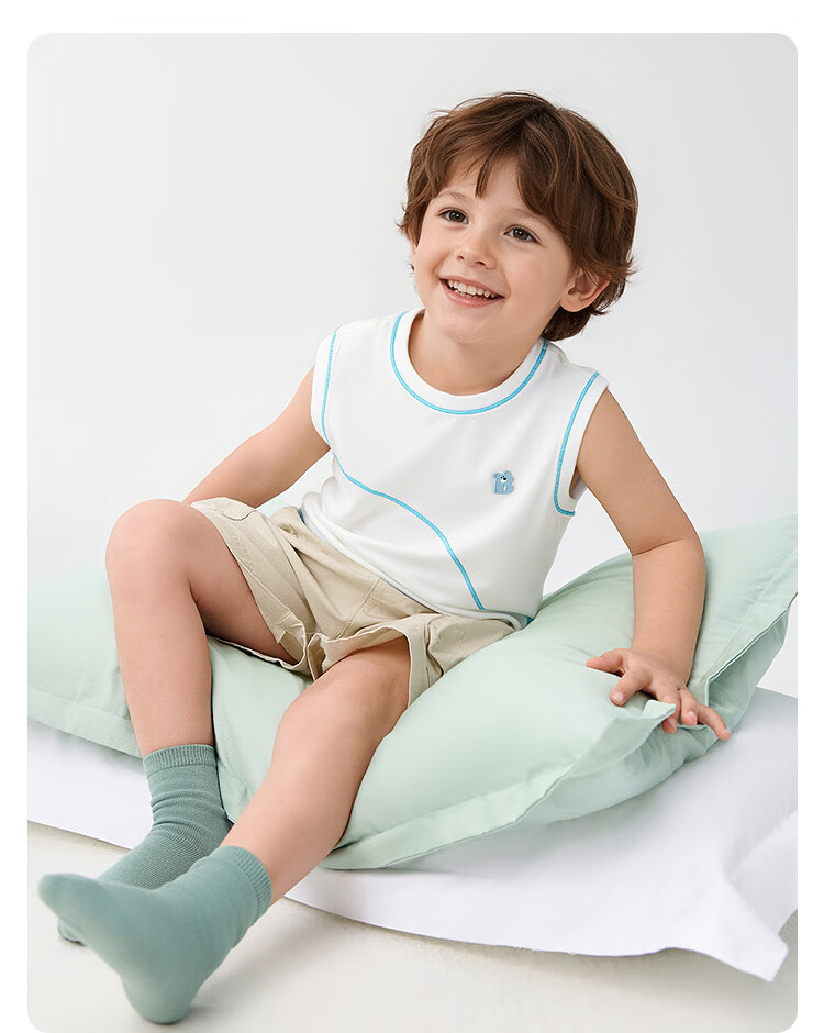 Balabala Kids Vest Girls Boys Baby 2026 Summer Quick-Dry Cooling Sun-Protective Knit Top 22