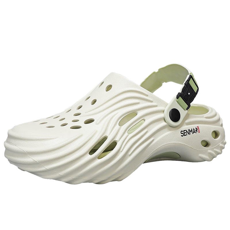 Jingzhenlianggong Hollow Outdoor Non-slip Water Shoes Senma Style Sandals Light Green Size 40-41