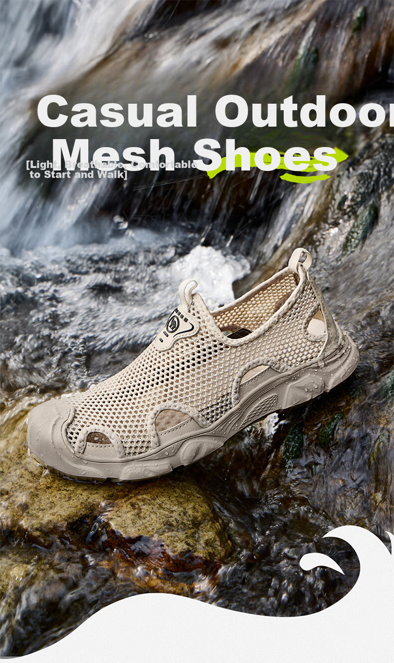 Camel Brand Outdoor Toe-Cap Sandals Breathable Quick-Dry Creek Shoes Casual Men's Shoes P16M342014 Night Black Size 42 1
