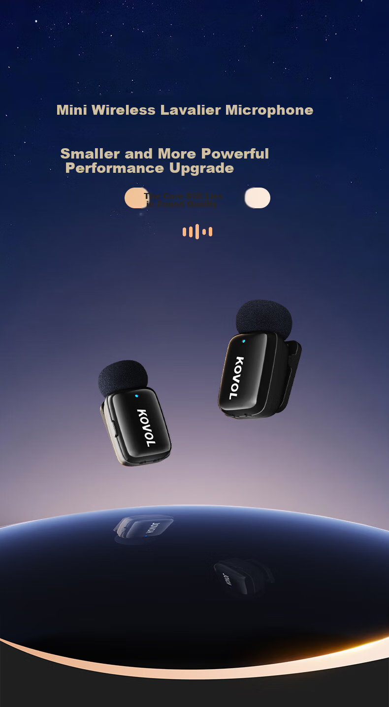 KOVOL Wireless Lavalier Microphone Mini Clip-on Mic for Live Streaming Outdoor Interview Short Video Conference Recording Professional Noise-Cancelling Recorder 5