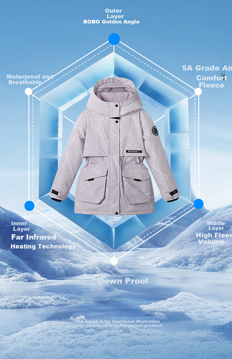 Bosideng Off-Season Down Jacket Children's Winter Classic Extreme Cold Thickened Large Kids Parent-Child Hooded Coat 5