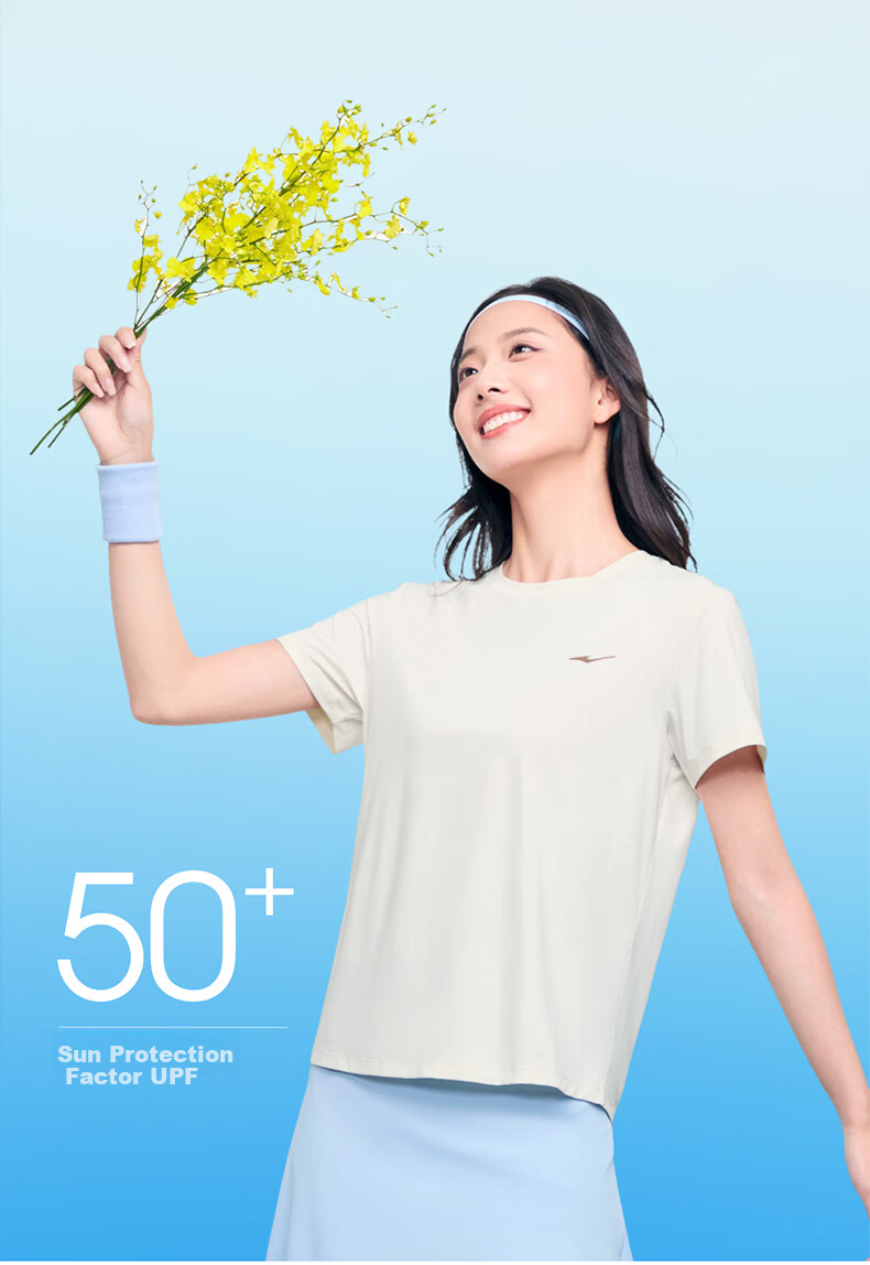 Erke Women's Sun Protection T-Shirt Short Sleeve Summer New Round Neck Moisture-Wicking Base Running Shirt Solid Color Top 8