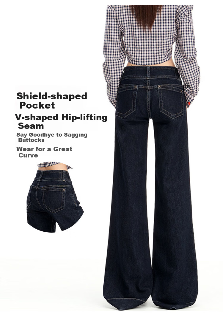 Freedom Style Tencel Slim Flared Jeans for Women 2026 Spring New Low Waist Slim Fit Draped Flared Pants 9