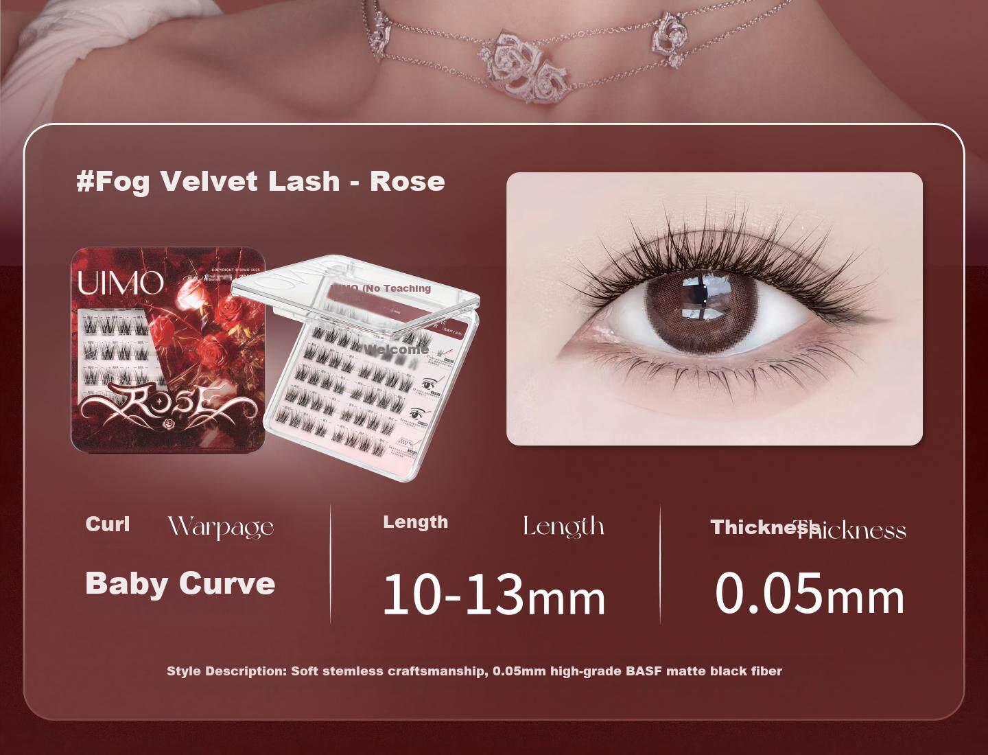 UIMO Rose Knight No-Glue False Eyelashes Korean Asian Airy Fox Style Eyelashes Thorn 4