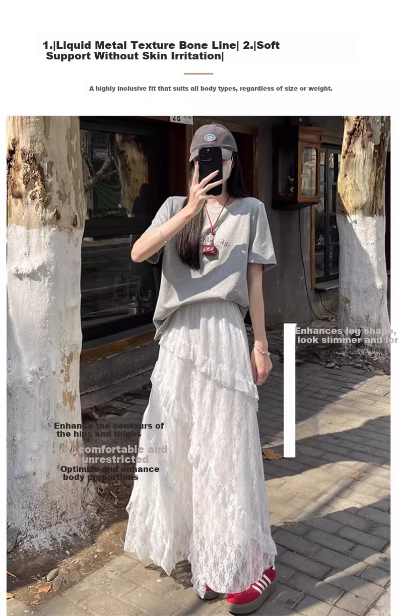 Langsha Lace High-Waist Mesh Puff Cake Skirt Women's Spring 2026 New Slimming A-Line Mid-Length Skirt 5