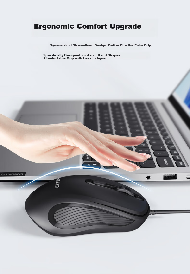 Lenovo Investment Brand Yinen Wireless Mouse Office Home Business Desktop Laptop USB Dual-Mode Connection N500 Pro Gray 7