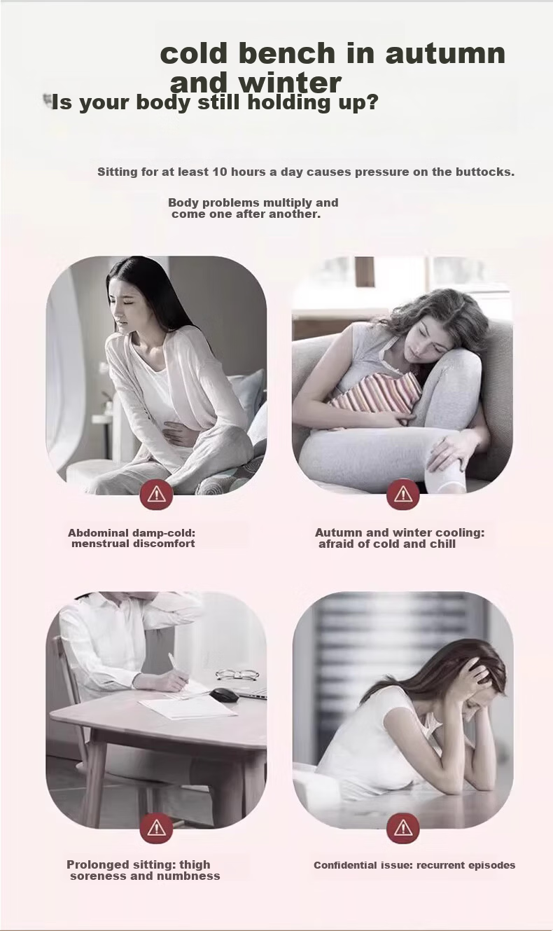 JEPPE Moxibustion Heating Seat Cushion Office Long Sitting Female Mugwort Meditation Cushion Hip Heat Therapy Health Care Heating Pad 2