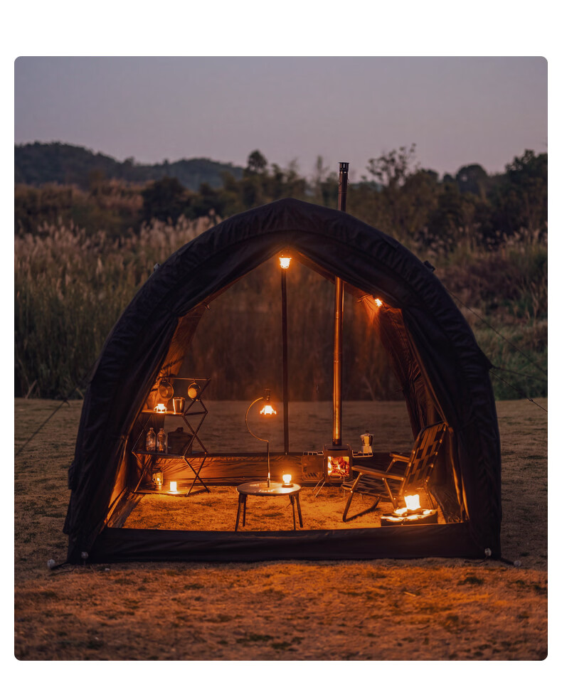 Black Dog Tianmen Inflatable Tunnel Tent Modular Black Coated Outdoor Camping Camp Tent 25