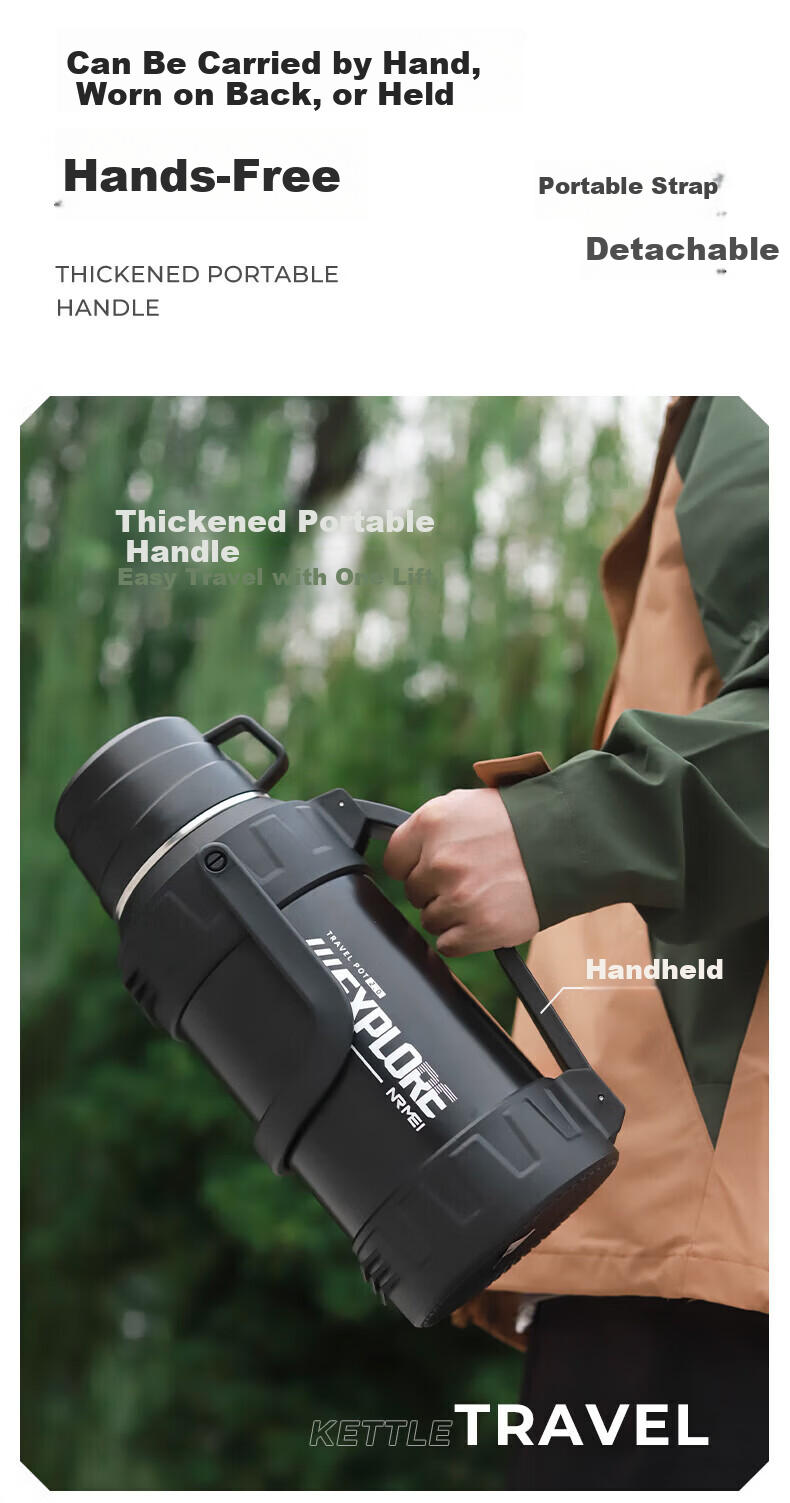 NRMEi Outdoor Insulated Bottle Large Capacity 72-Hour Long-Lasting Insulation 316 Stainless Steel Portable Large Insulated Water Flask 15