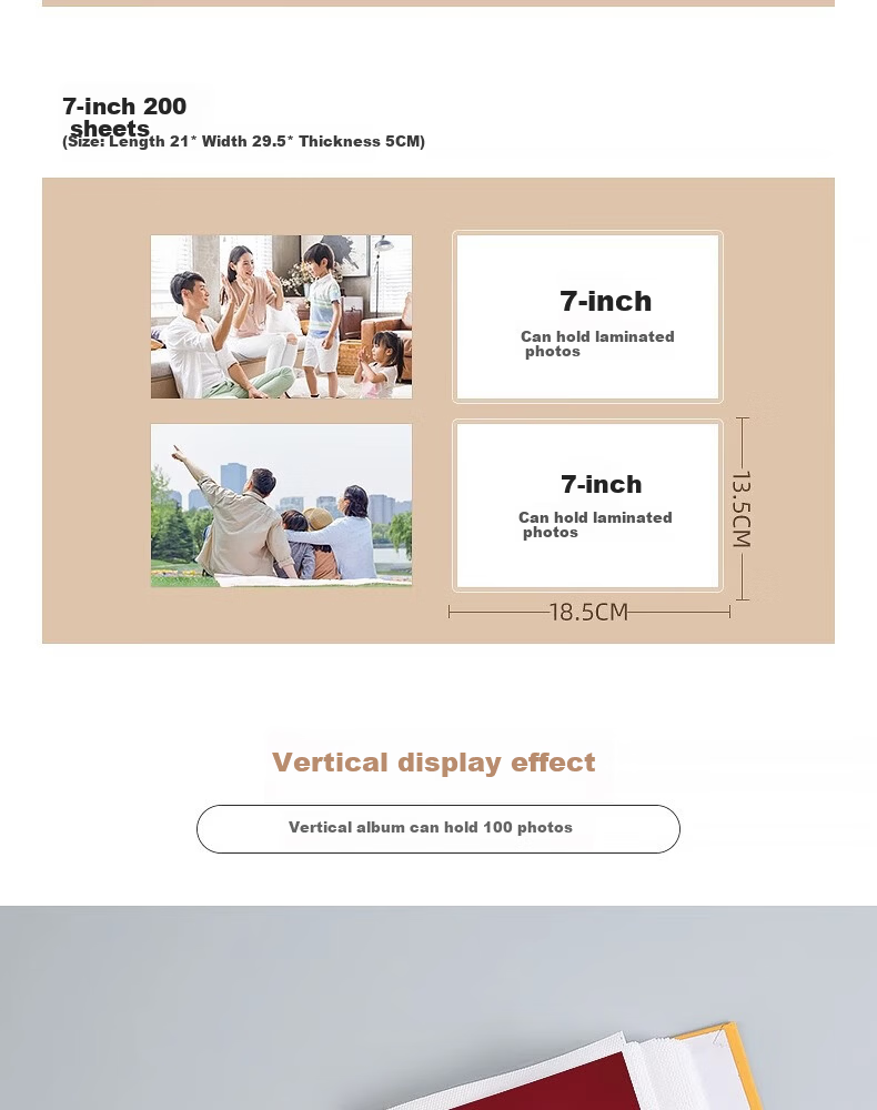 Qiyuan 6-Inch 100-Sheet Laminated Photo Album 3/4/5/6 Inch Insert LOMO Photo Memory Book Mini Storage - Hello Time 9