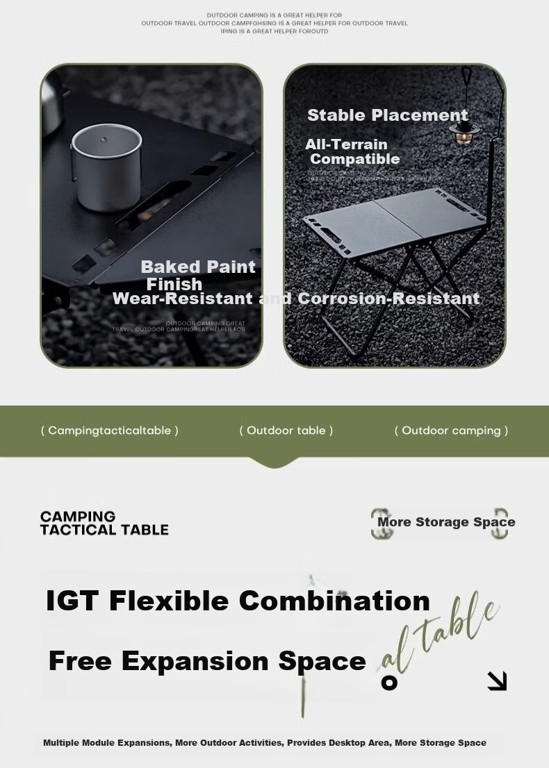 Hakkai Bird Outdoor Folding Table Portable High-End IGT Camping Shadow Tactical Multifunctional Picnic Table Quick-Open Small Tea Table 6