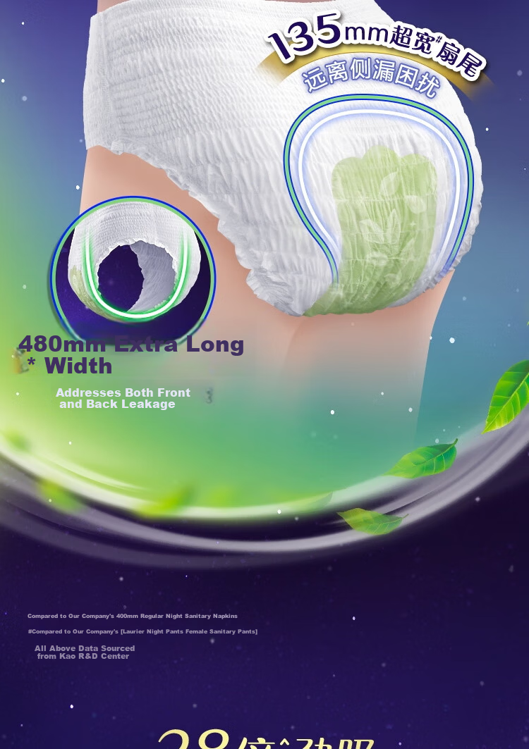 Laurier Kao Antibacterial Fresh Night Pants L Size Combo 20 Pieces Sleep Pants Shaped Sanitary Napkins Pads JD Self-operated 6