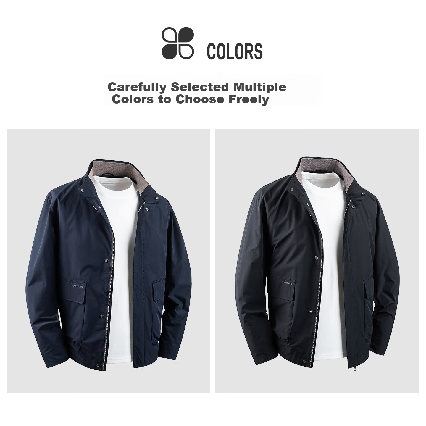 MONTAGUT Men's Hunting Jacket Autumn Windproof Wrinkle-Resistant Easy-Care Business Casual Coat Navy XL
