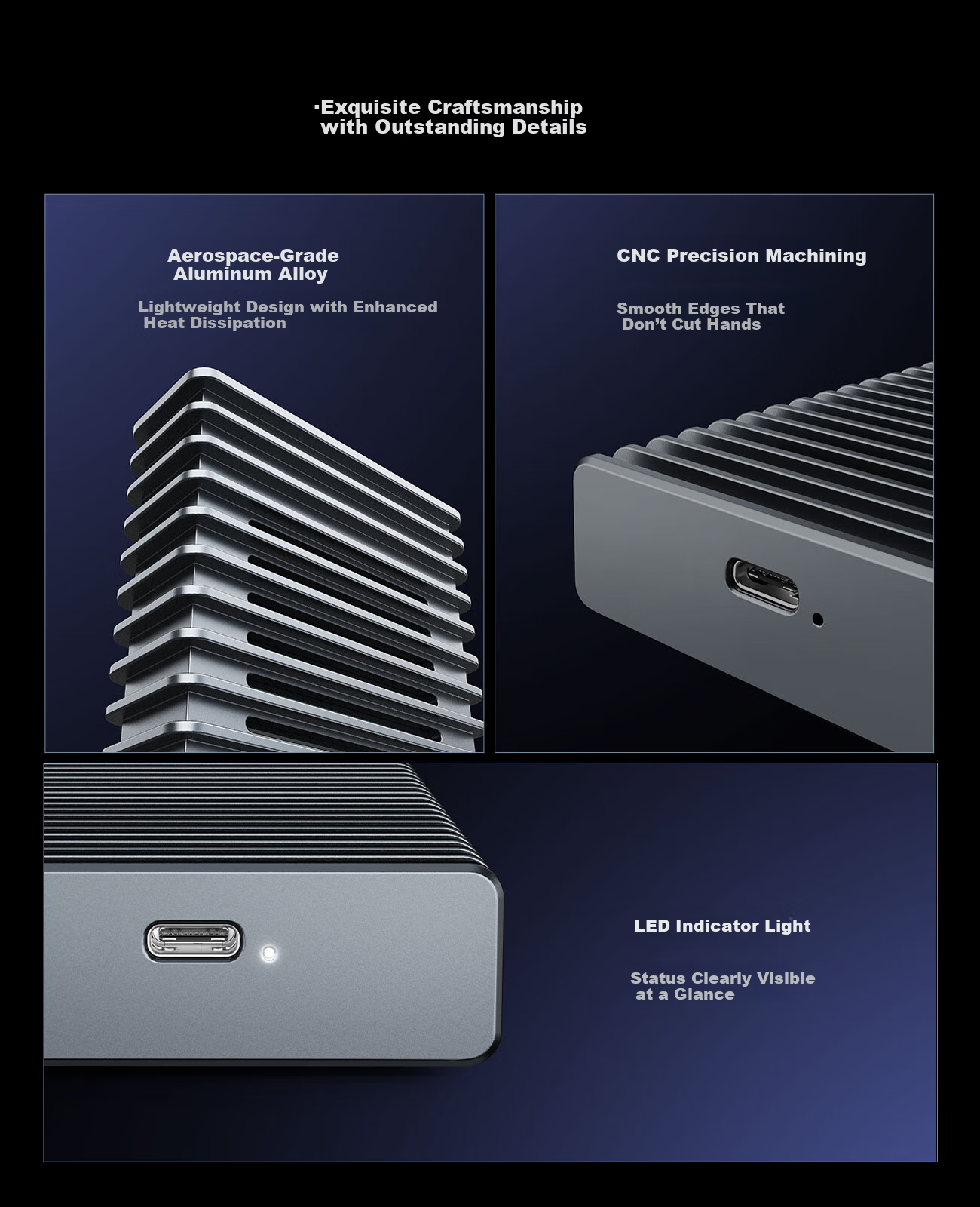 ORICO 80Gbps External Hard Drive Enclosure Compatible with Thunderbolt 5/4/3/USB4 M.2 NVMe Portable SSD Case for Mac Mini Computer Expansion F50 Gray 11