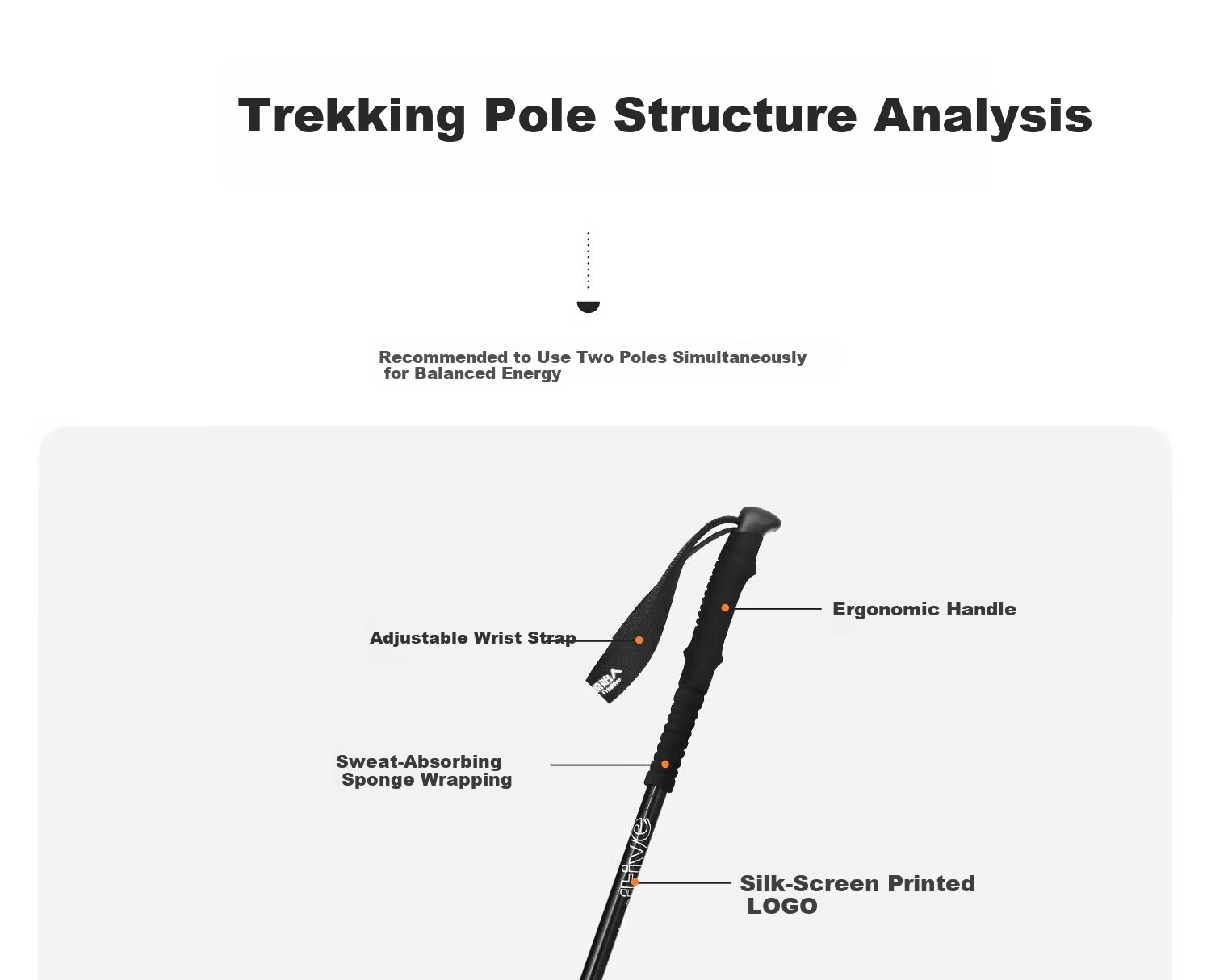 Primitive Outdoor Lightweight Folding Trekking Pole Adjustable Hiking Stick for Kids Professional Telescopic Women's Walking Staff 5
