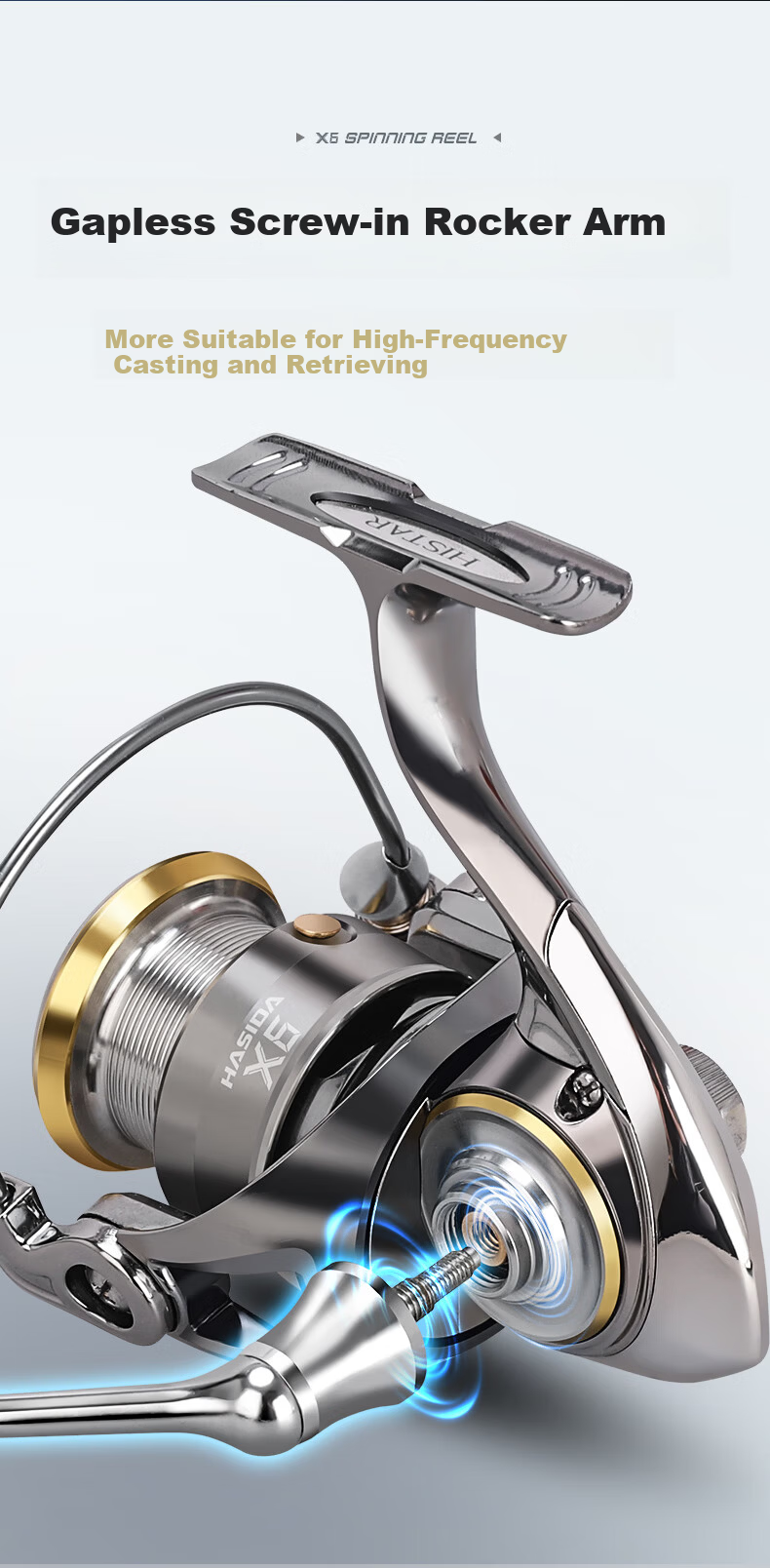 HISTAR X6 Metal Durable Screw-in Spinning Reel X6-1000s [Metal Durable] 5