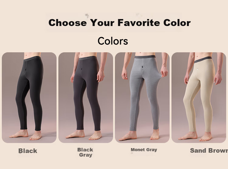 MiiOW [0 Polyester Cordyceps Care] Thermal Men's Warm Pants Thickened Autumn Men's Base Layer Pants Men's Thermal Underwear 13