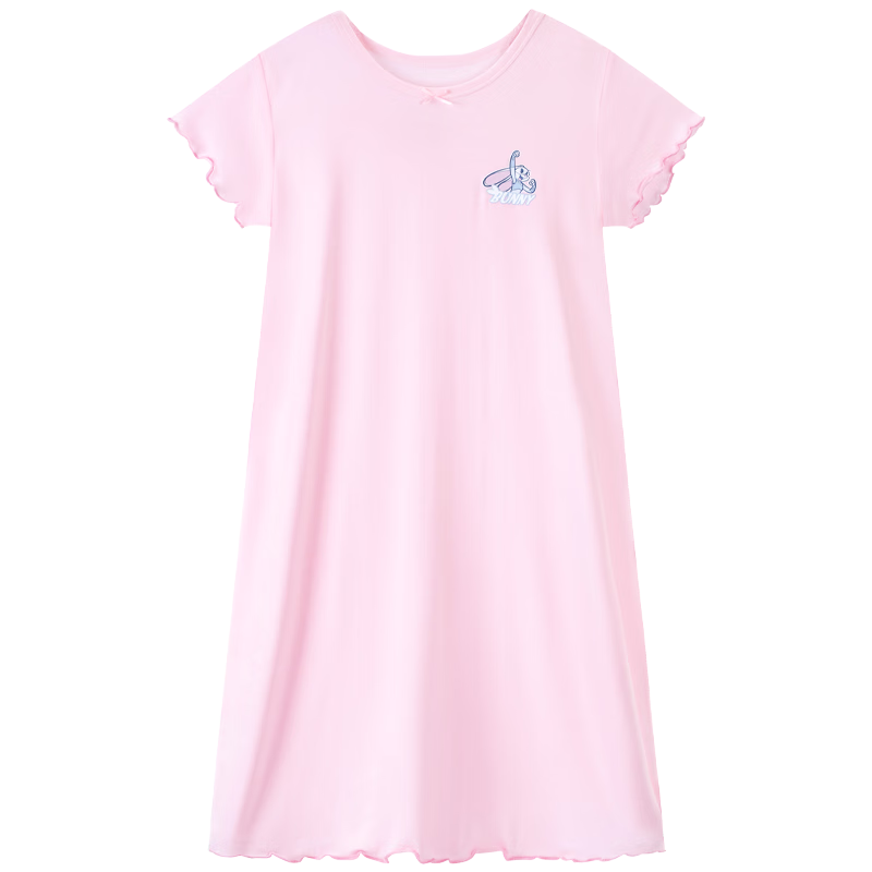 Disney Modal Lace Pajamas Sleep Dress 26 Summer Girls Rabbit Police Officer Skin-friendly Comfortable Breathable Homewear Light Pink 120